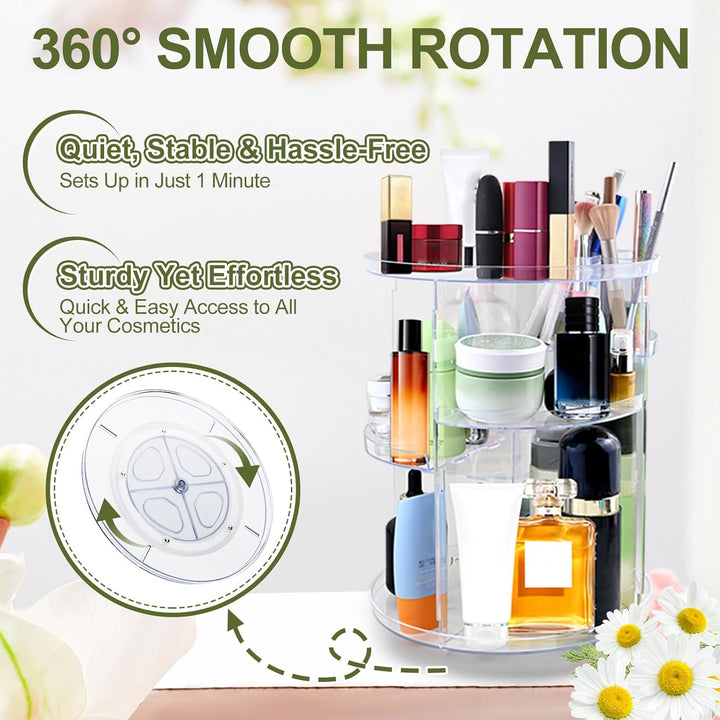 Make Up Kosmetik Organizer, 360° Drehbar Makeup Organizer Aufbewahrung Kosmetikbox, Schminktisch Org