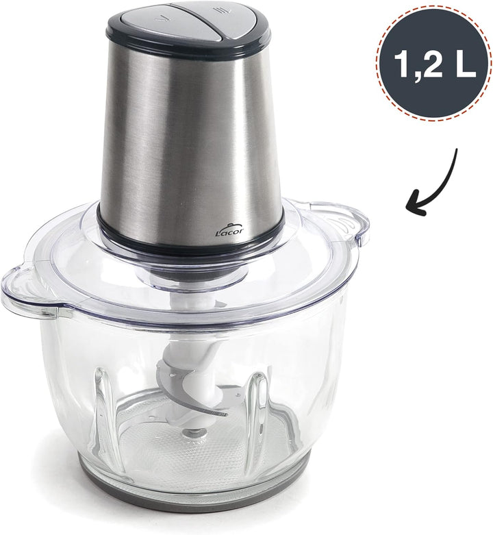 Lacor - 69077 - Automatischer Cutter, Food Chopper, Chopper mit ultra-widerstandsfähigen Klingen, BP