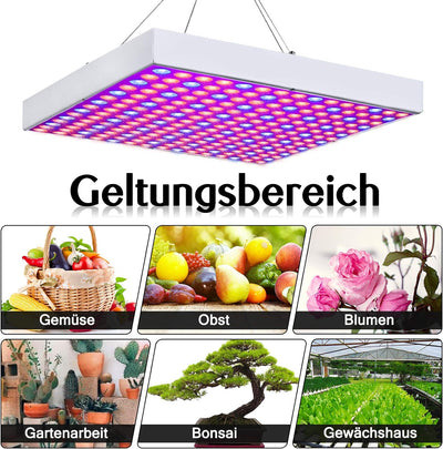 Aufun 45W LED Pflanzenlicht vollspektrum Grow Pflanzenlampe 225 LEDs Rot & Blau LED Pflanzen Wachstu