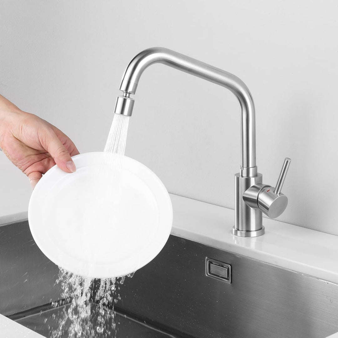 Tondiy Spültischarmatur mit Brause, Wasserhahn Küche Mischbatterie mit 360° drehbar Auslauf, Küchena
