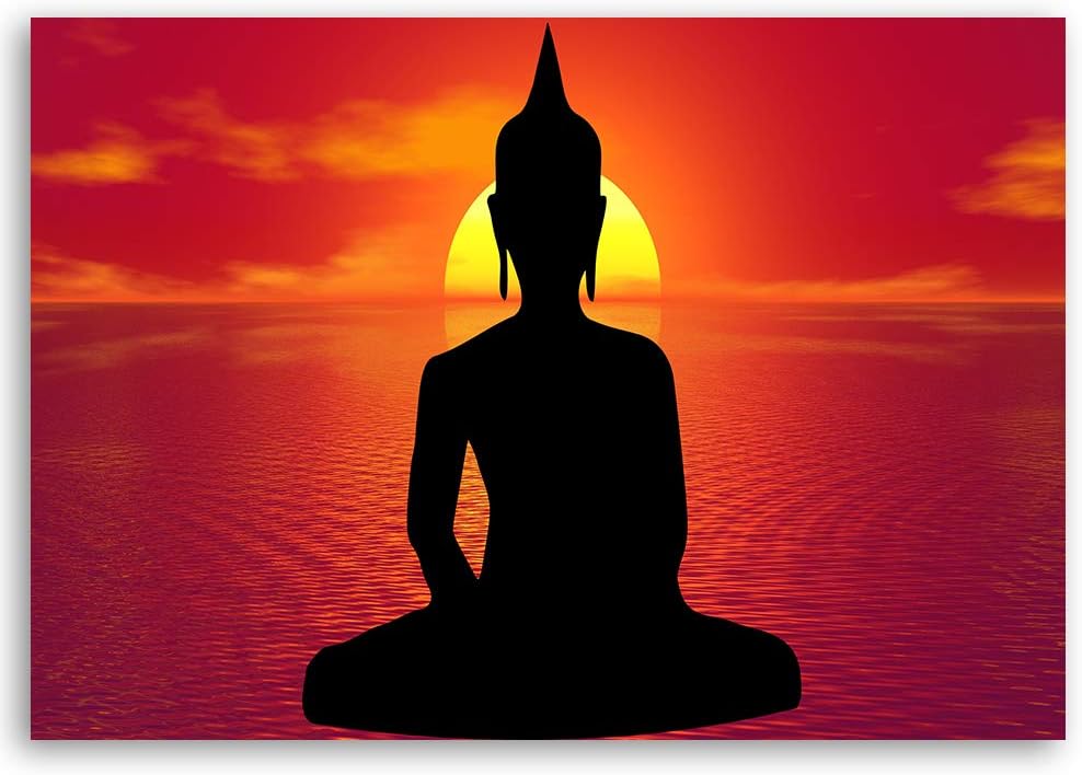Wandbild XXL Sonnenuntergang Deko Kunst Bilder Religion Orange 120x80 cm M14696 120x80 cm, M14696 12