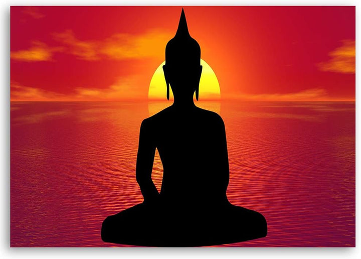 Wandbild XXL Sonnenuntergang Deko Kunst Bilder Religion Orange 120x80 cm M14696 120x80 cm, M14696 12