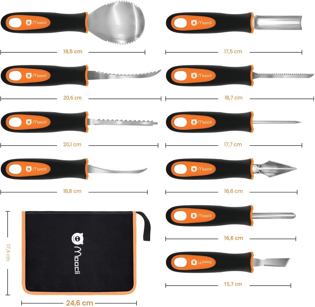Moocii kürbis schnitzwerkzeug für Halloween DIY Dekoration 10 Stück Werkzeug Doppelseitiges Bildhaue