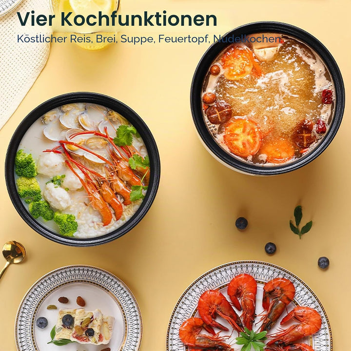Multifunktionaler Elektrischer Reiskocher, Reiskocher Klein, 1,8 L, Doppelschichtiger Anti-Verbrühun