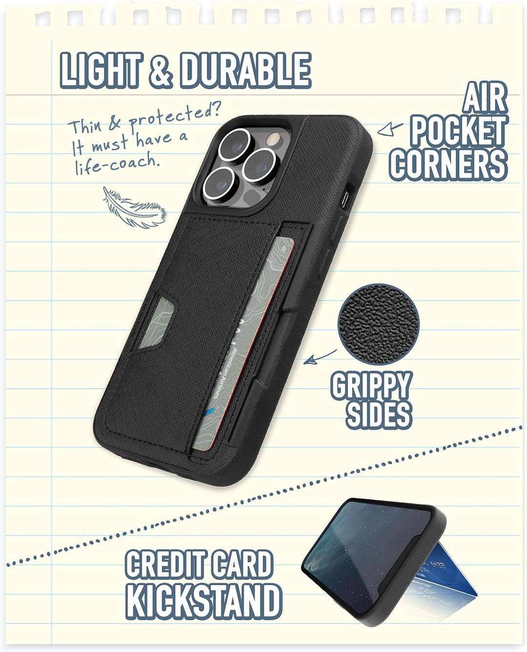 Smartish iPhone 13 Pro Wallet Case – Wallet Slayer Vol. 2 [Slim + Schutz] Kreditkartenetui mit Ständ