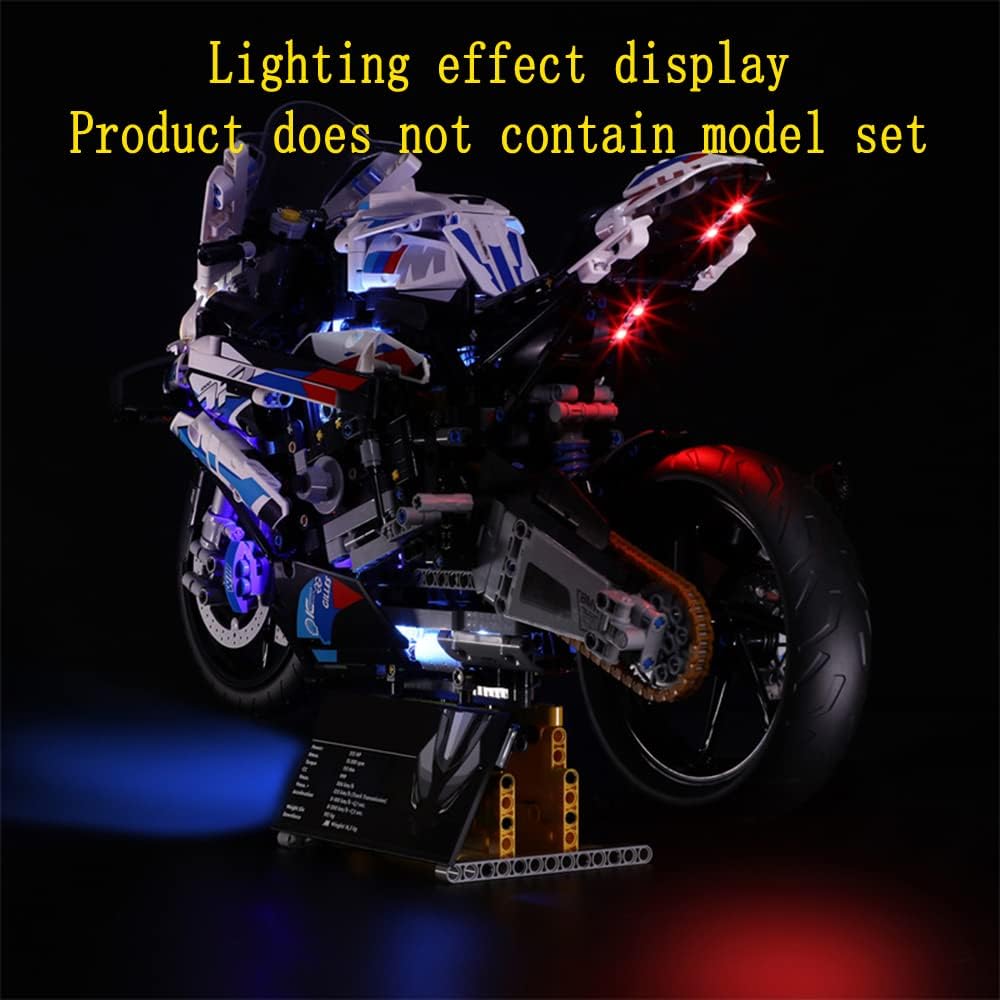 GEAMENT LED Licht-Set Kompatibel mit Lego BMW M1000RR - Beleuchtungsset für Technic 42130 Baumodell