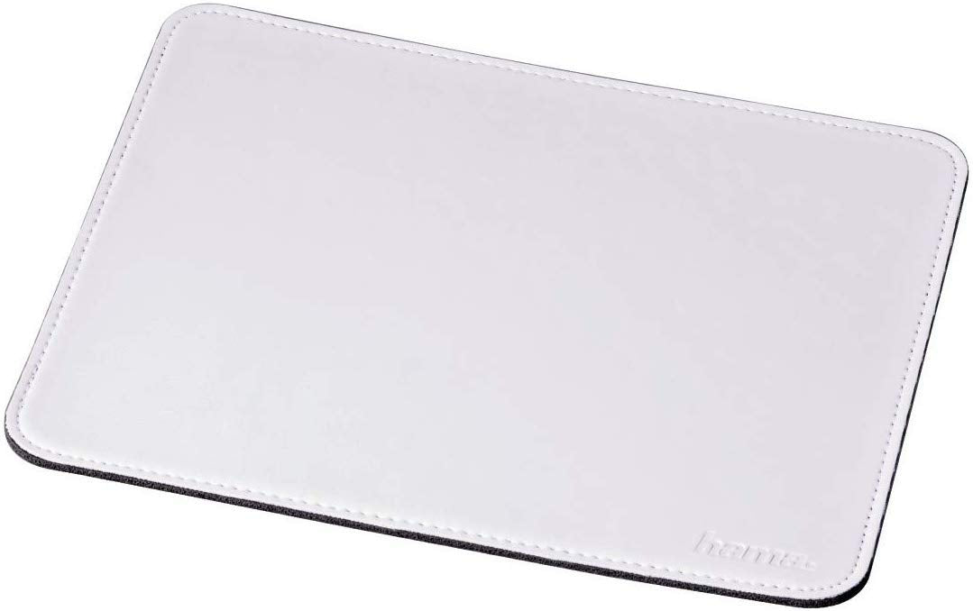 Hama Mauspad (22 x 18 cm, Office Mousepad in Lederoptik, optimale Gleitfähigkeit, rutschfeste Unters