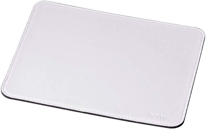 Hama Mauspad (22 x 18 cm, Office Mousepad in Lederoptik, optimale Gleitfähigkeit, rutschfeste Unters