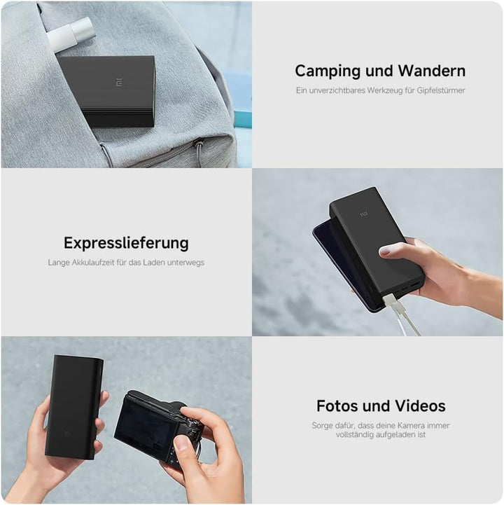 Xiaomi 18W Power Bank – 30000mAh, 18W Schnellladefunktion, lädt 3 Geräte gleichzeitig, Power Deliver