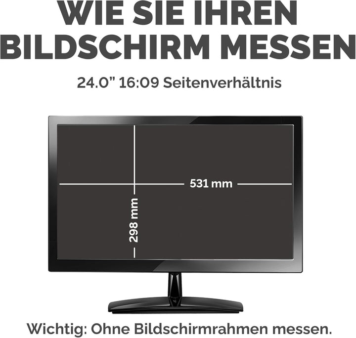 Fellowes PrivaScreen Blickschutzfilter für Laptop und Monitor-Widescreen 60,9 cm (24 Zoll) 16:9 24.0
