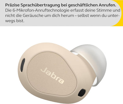 Jabra Elite 10 schnurlose In-Ear-Bluetooth-Kopfhörer Advanced Active Noise Cancellation, 6 eingebaut