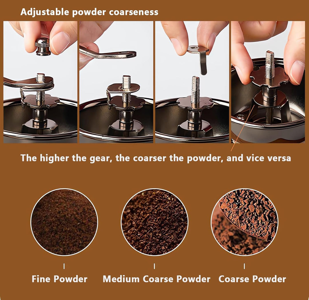 Queen.Y kaffeemühle Manuell, Tragbare Retro-Bohnenmühle mit Holzschublade Manuelle Minimühle für Zuh