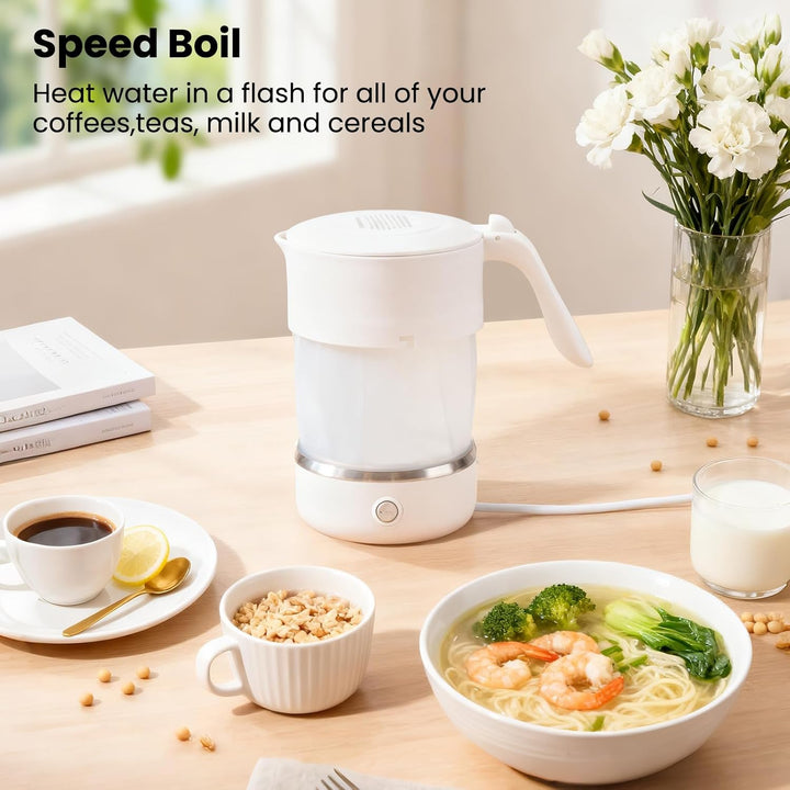 Mini Wasserkocher - 500ML Faltbarer Wasserkocher Lebensmittelechtes BPA-frei 680 W Schnellheizung Re