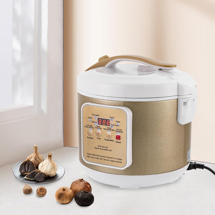 Joghurtbereiter | Schwarz Knoblauch Fermenter 6L | 90W | Joghurt &amp; Natto | Fermentierer Schwarz Knob