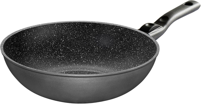 STONELINE Flex Made in Germany Wok 30 cm, mit abnehmbarem Griff, auch für öl- und fettfreies Braten,