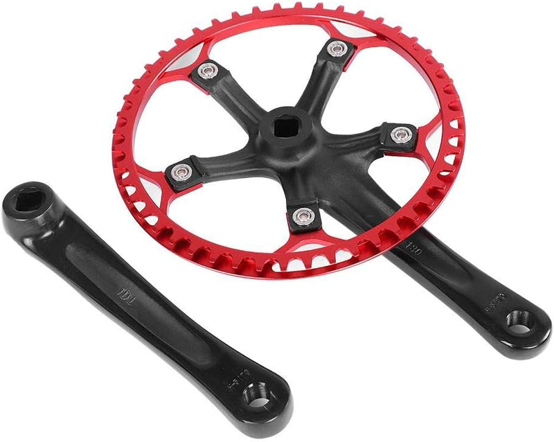 Tbest Kettenradgarnitur Fahrrad Kurbelgarnitur Singlespeed Crankset, Fahrrad Kurbel Cranket 170mm Mo