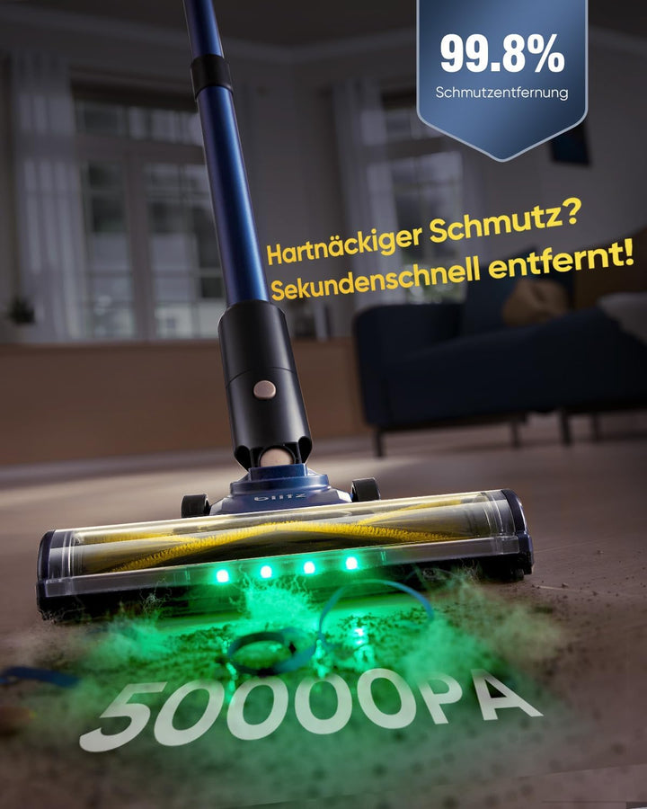 Vexilar V12 Staubsauger Kabellos, 50Min/50kPa/450W, Leicht Akku Staubsauger mit Anti-Verhedderungs-B
