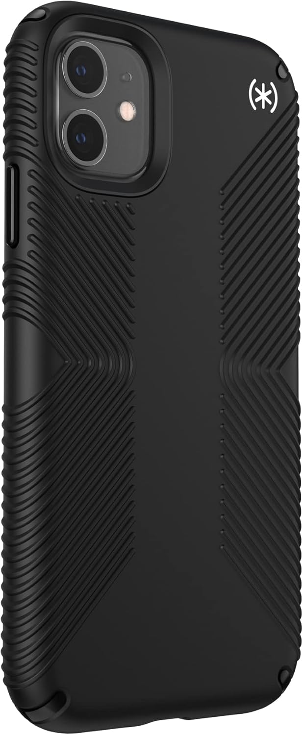Speck Products Presidio2 Grip Case, kompatibel mit iPhone 11 & XR, Polycarbonat, Kratzfest, Schwarz/