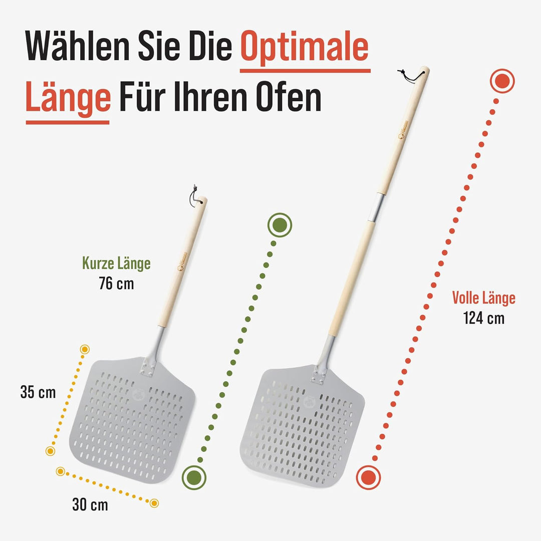 Chef Pomodoro Pizzaschieber – Pizzaschaufel – Pizza Schaufel Metall – Pizzaschieber Perforiert – Piz