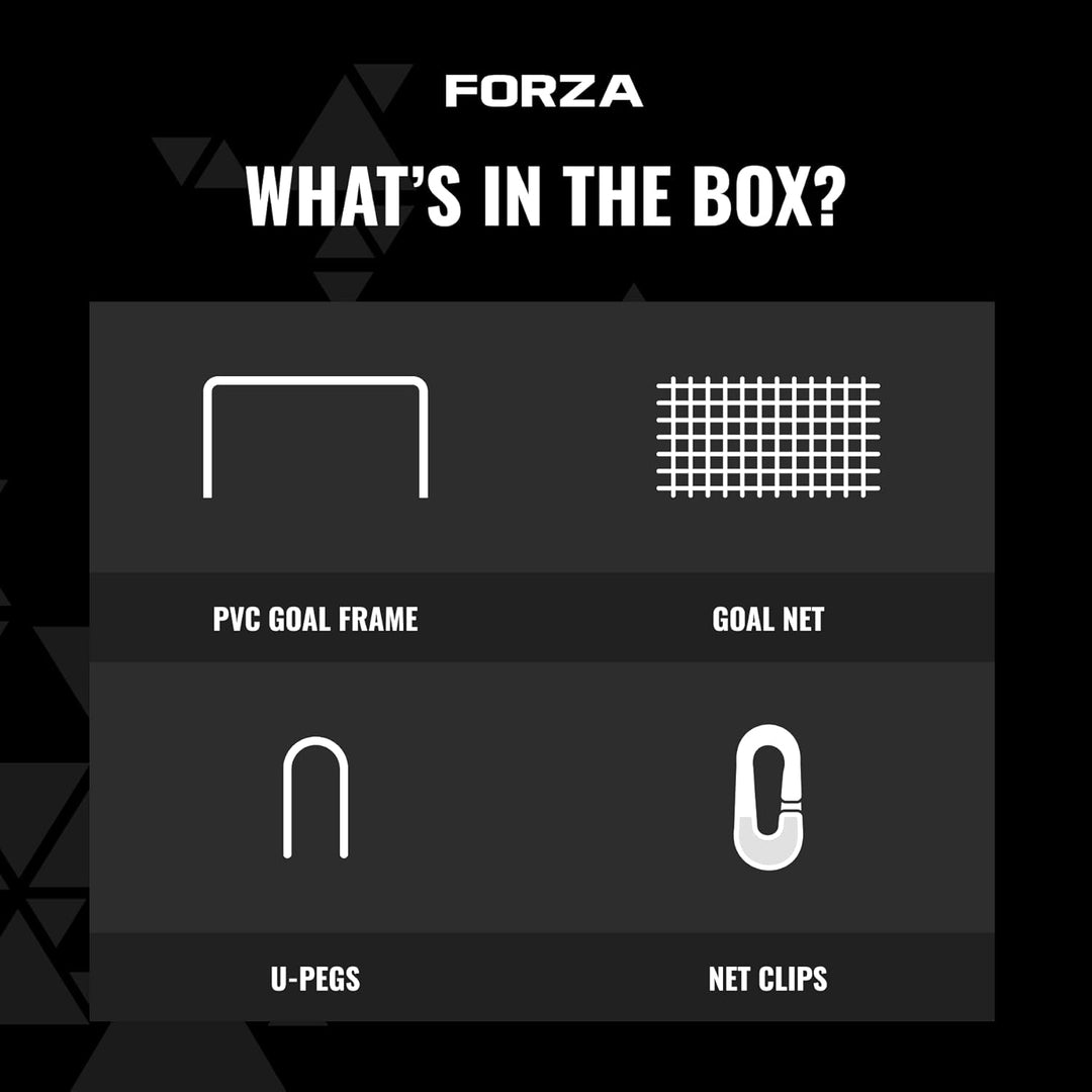 FORZA Fussballtor mit einem Klicksystem – das Fussball-Tor kann das ganze Jahr über bei jedem Wetter