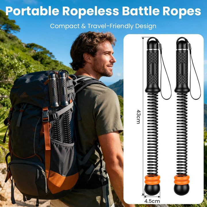 Vicloon Battle Rope, 2 Stück Verstellbares Ropeless Battle Ropes, Battles Rope Ohne Seil, Tragbar Sc