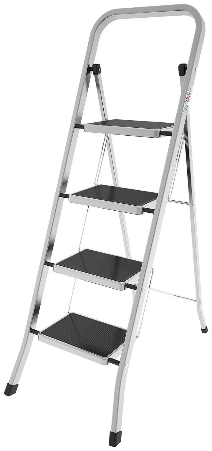 COLOMBO Hocker aus Aluminium mit 4 Stufen 4 gradini Silber, 4 gradini Silber