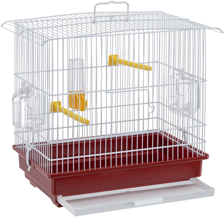 Ferplast Vogelkäfig Kanarienvogel, inkl. Vogelspielzeug, Vogel-Futternapf, Vogel-Sitzstangen, Weiss,