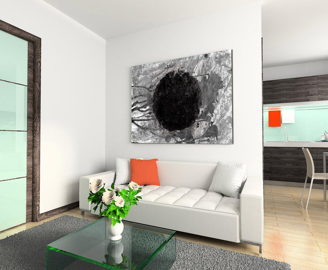 Paul Sinus Art 80x60cm Fotoleinwand Leinwanddruck Kunstdruck Wandbild grau weiss schwarz Kugel