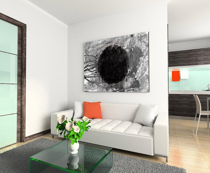 Paul Sinus Art 80x60cm Fotoleinwand Leinwanddruck Kunstdruck Wandbild grau weiss schwarz Kugel