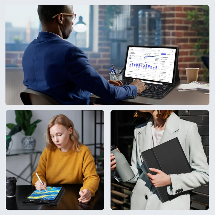 Tastatur Hülle für Samsung Galaxy Tab S10 FE / S10 Lite / S9 FE 10.9" & S9 11" Tablet, Keyboard Cove