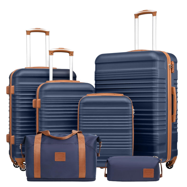 COOLIFE Koffer-set Trolley Koffer ABS Hartschale Reisekoffer 4 Rollen TSA-Schloss einziehbarer Troll