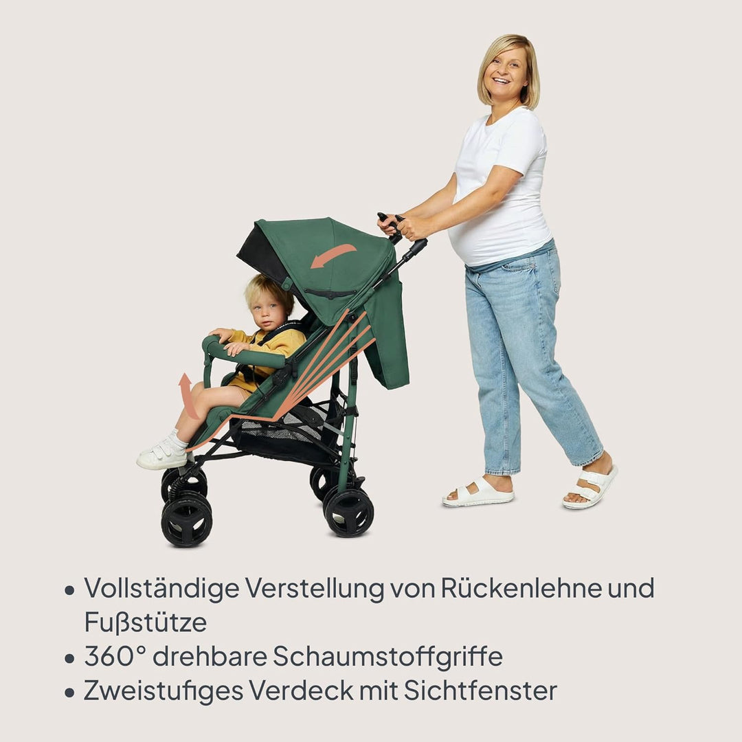 Lionelo Irma Buggy Kinderwagen ab 6 Monate, leicht 7 kg, Liegeposition, faltbar mit Einhand-Faltsyst