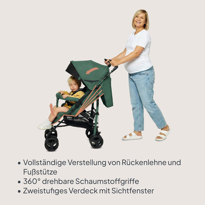 Lionelo Irma Buggy Kinderwagen ab 6 Monate, leicht 7 kg, Liegeposition, faltbar mit Einhand-Faltsyst