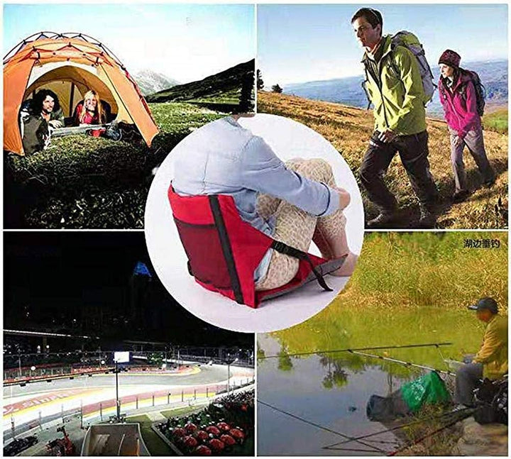 KRUIHAN Tragbares Stadion-Sitzkissen - Leichter, Gepolsterter Multifunktions-Klappstuhl mit Rückenle