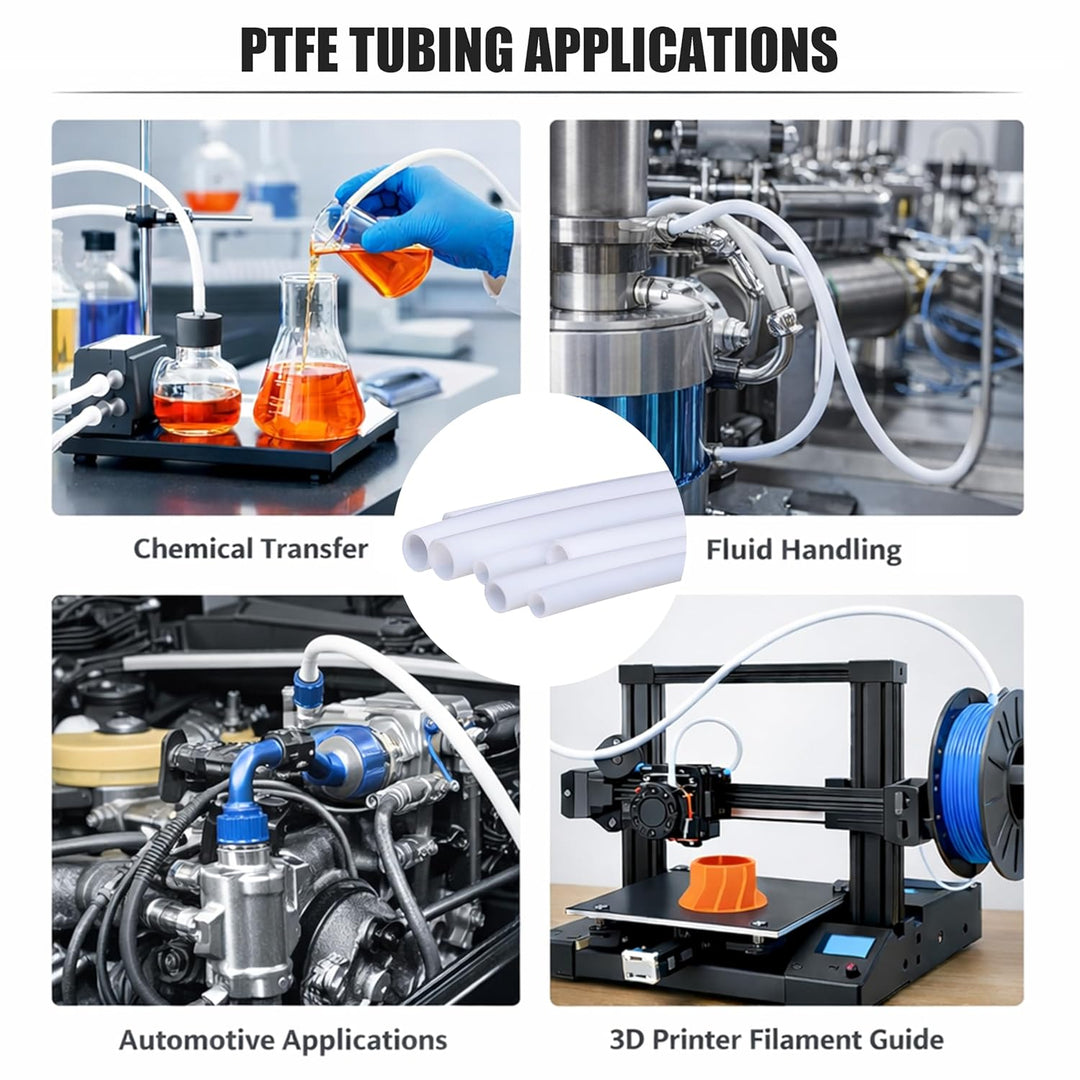 TEN-HIGH 5m PTFE Schlauch Transparenter Teflonschlauch, 5m *6 * 8 mm mm hitzebeständig ölbeständig L