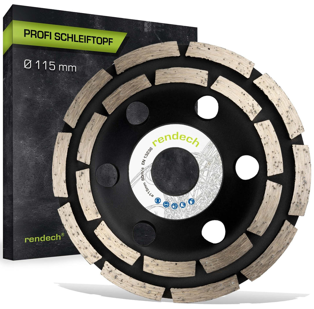 Profi Diamant Schleiftopf 115 mm für Beton, Stein, Fliesenkleber uvm. - Beton Schleifscheibe 115mm f