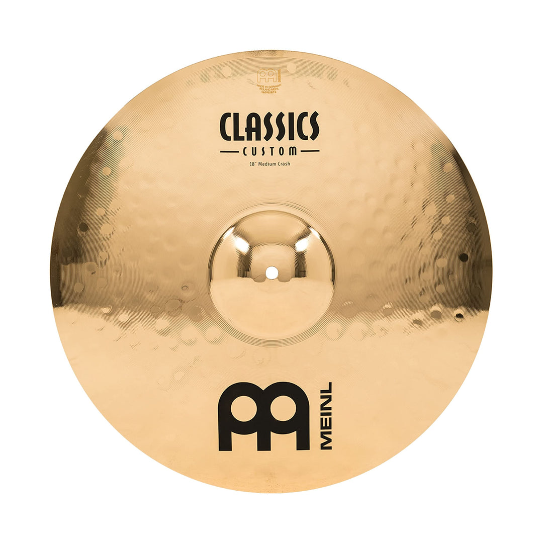 Meinl Cymbals Classics Custom Brilliant Crash Medium 18 Zoll (Video) Schlagzeug Becken – Paar – (45,