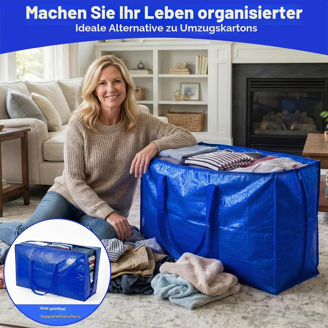 NOCOEX Extra Grosse Heavy-Duty Aufbewahrungstasche - 200L Wasserdicht Umzugstaschen mit Reissverschl
