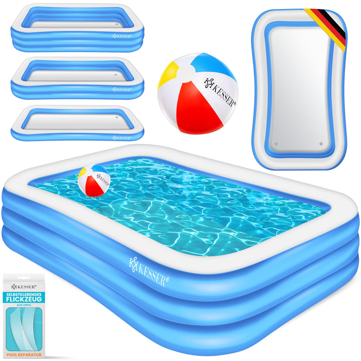 KESSER® Aufblasbarer Pool Familienpool für Kinder und Erwachsene Gartenschwimmbad Familienschwimmbad