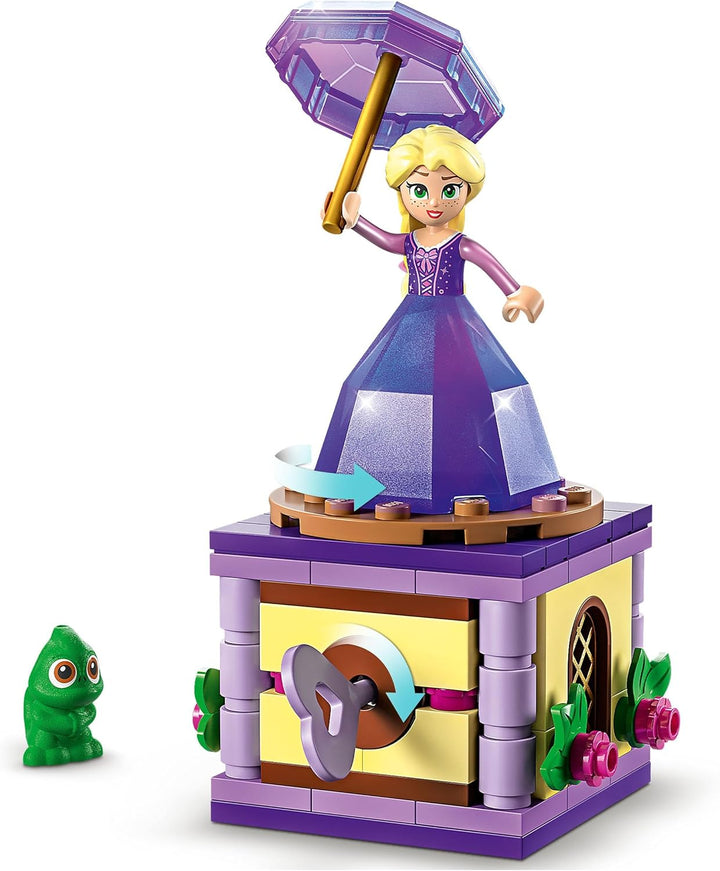 LEGO Disney Princess Rapunzel-Spieluhr, Prinzessinnen Spielzeug zum Bauen mit Rapunzel Mini-Puppe, D