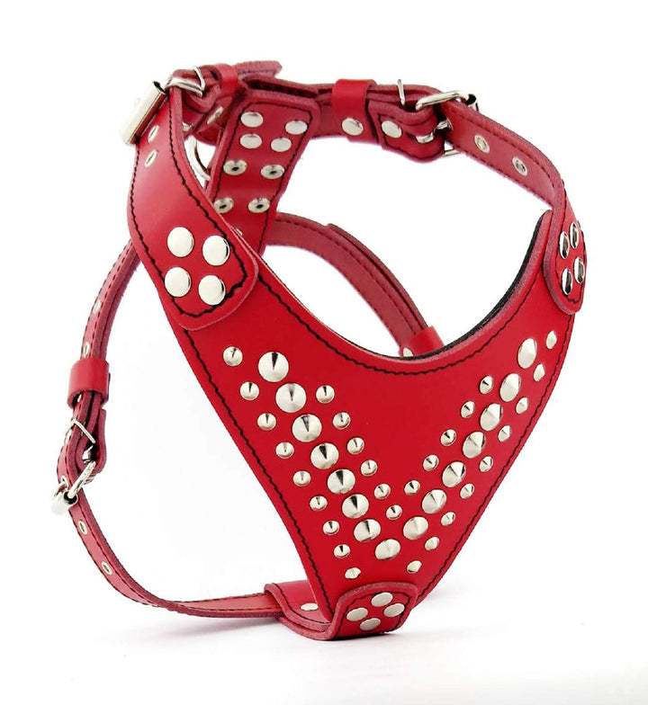 Bestia "Star'' Brustgeschirr Handgemachte Beste Qualität M - von 50 cm bis 75 cm Rot, M - von 50 cm