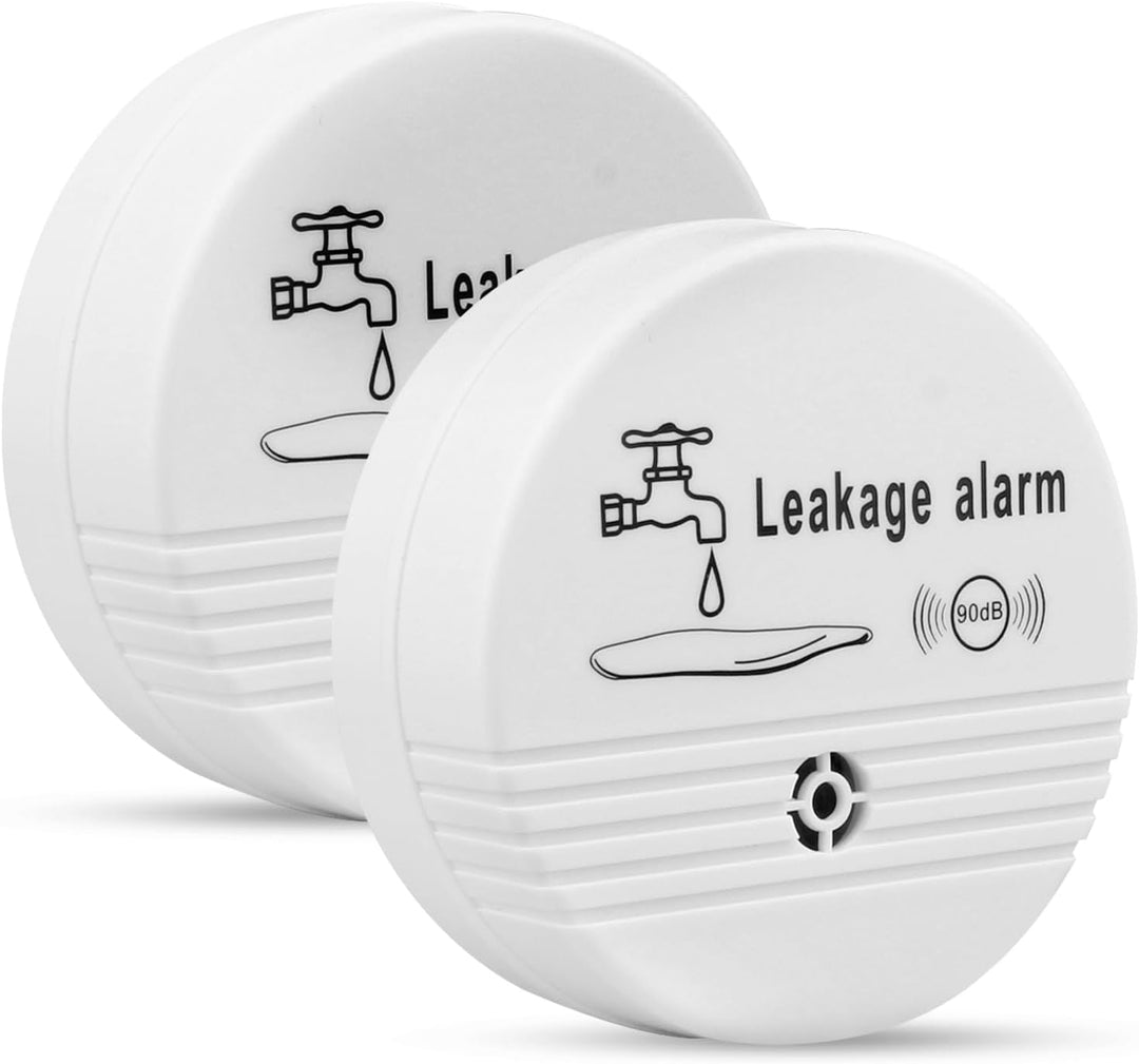 Wassermelder Wasseralarm Leck und Tropfen Alarm 90dB, 3 Stück Sirene Kabelloser Sensor Wasserstand,