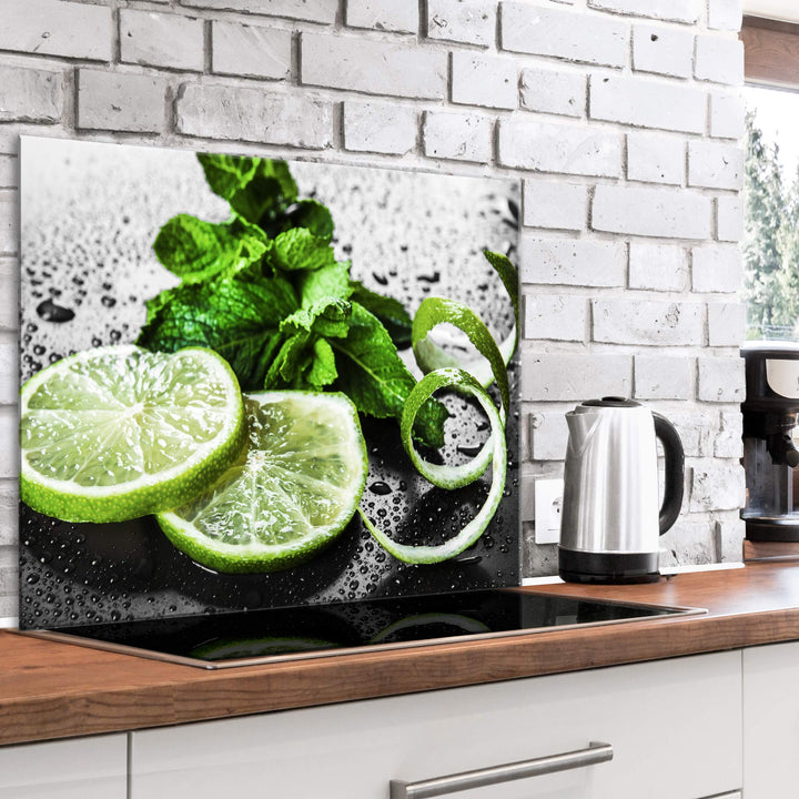 murando Spritzschutz Glas für Küche 80x60 cm Küchenrückwand Küchenspritzschutz Fliesenschutz Glasbil