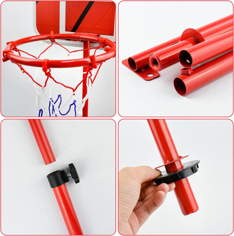 Basketballkorb und Stand Kinder, AolKee Tragbarer 50CM-150cm Mini Basketballkorb Kinder, Verstellbar