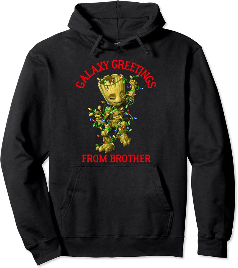 Marvel Groot Galaxy Greetings From Brother Weihnachten Pullover Hoodie