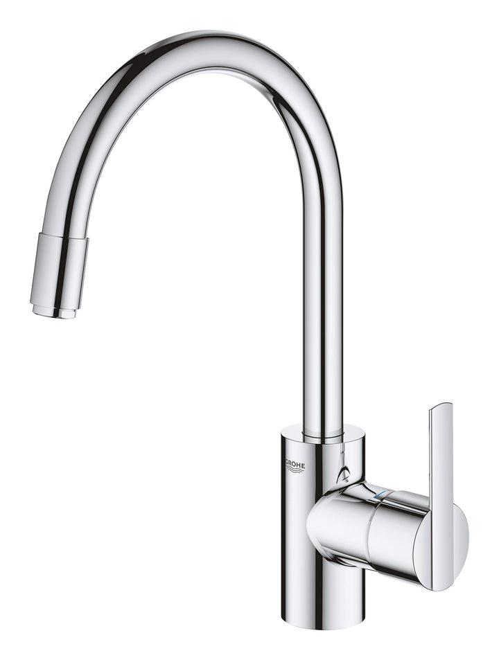 GROHE Feel - Einhand Spültischarmatur mit herausziehbarem Mousseurauslauf (integrierter Rückflussver