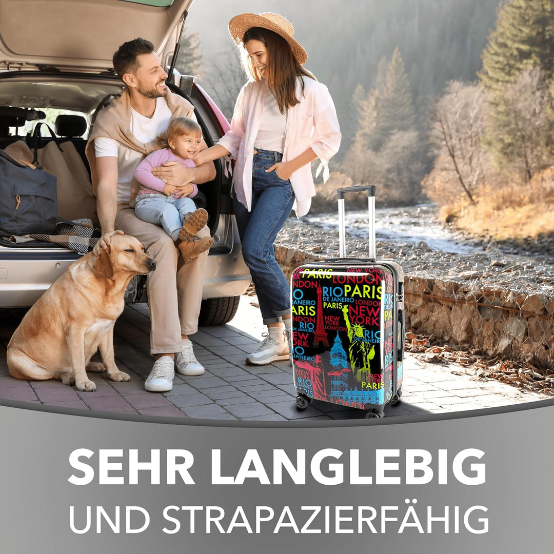Xonic Reisekoffer – Koffer gross mit Rollen als Hartschalenkoffer – Trolley in Grösse M L XL oder im