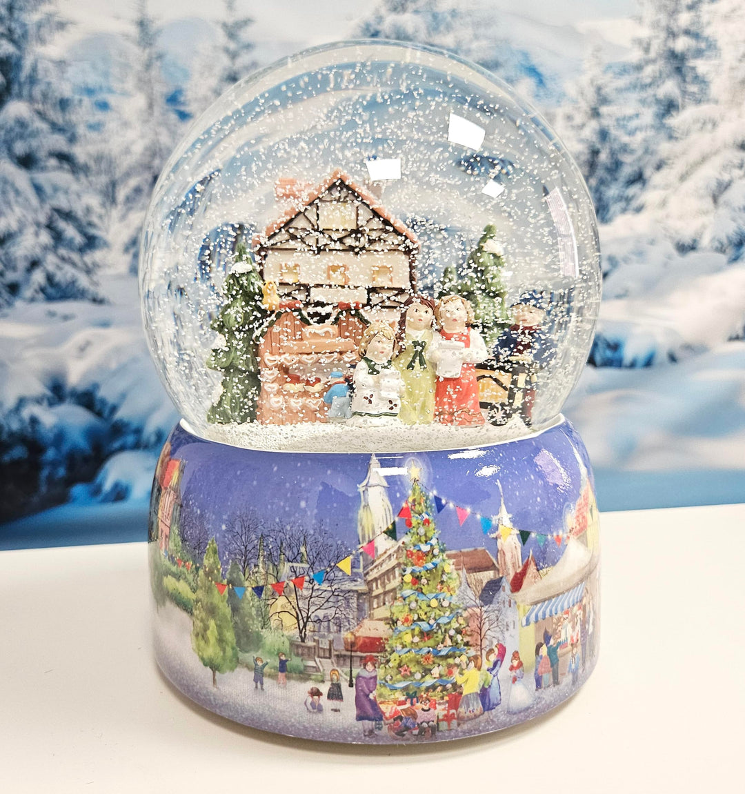 Schneekugel Weihnachten Spieluhr | Mega Schneekugel Kinder Bauen Schneemann | Sockel Winterlandschaf