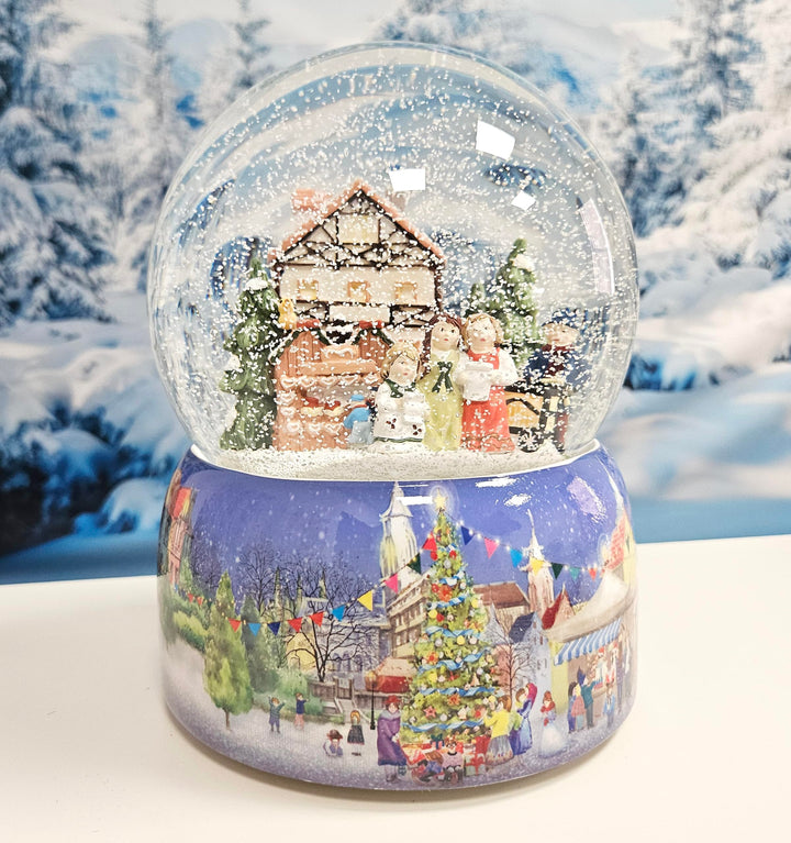 Schneekugel Weihnachten Spieluhr | Mega Schneekugel Kinder Bauen Schneemann | Sockel Winterlandschaf