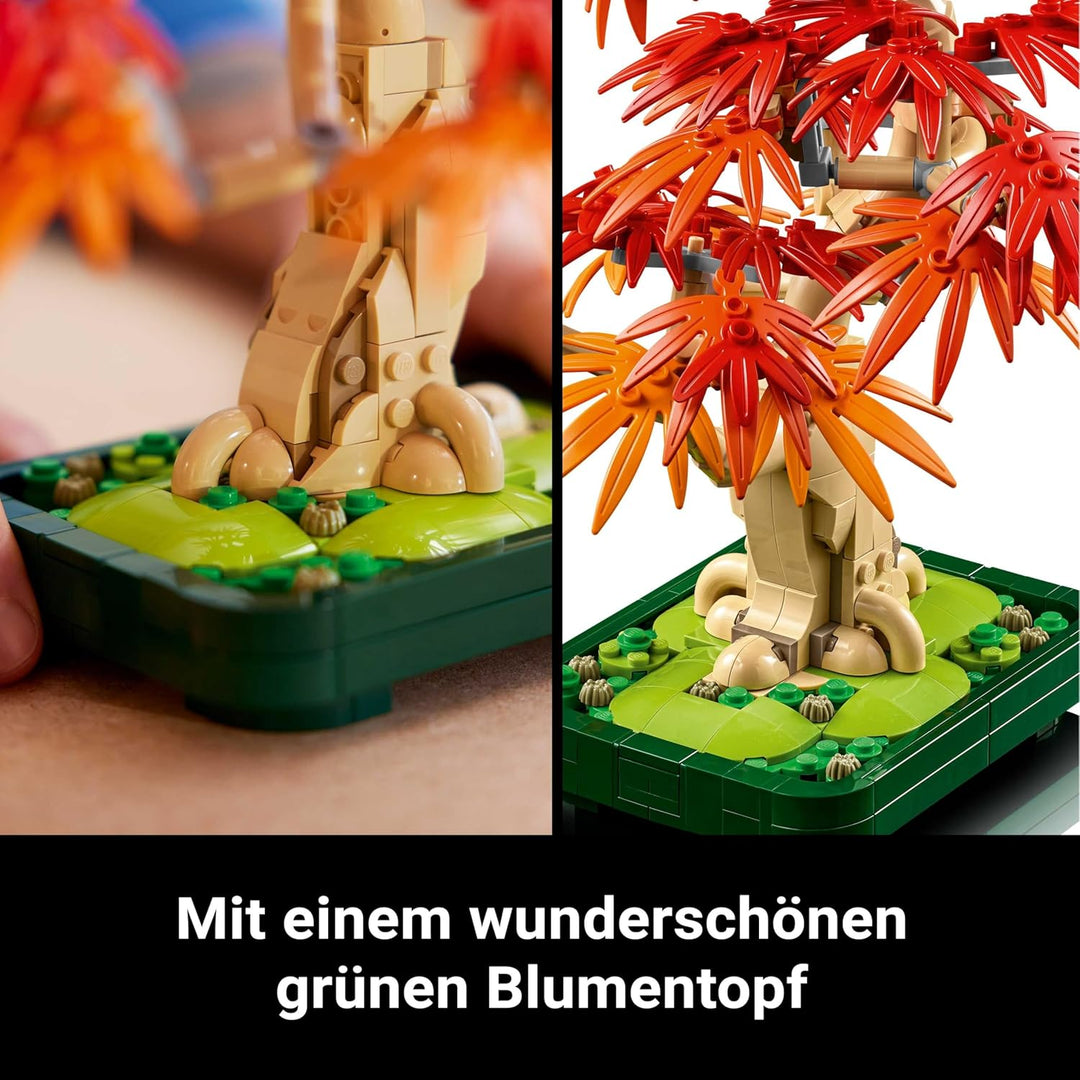 LEGO Botanicals Japanischer Roter Ahorn - Bonsai-Baum - Kunstpflanzen Set mit roten und orangefarben